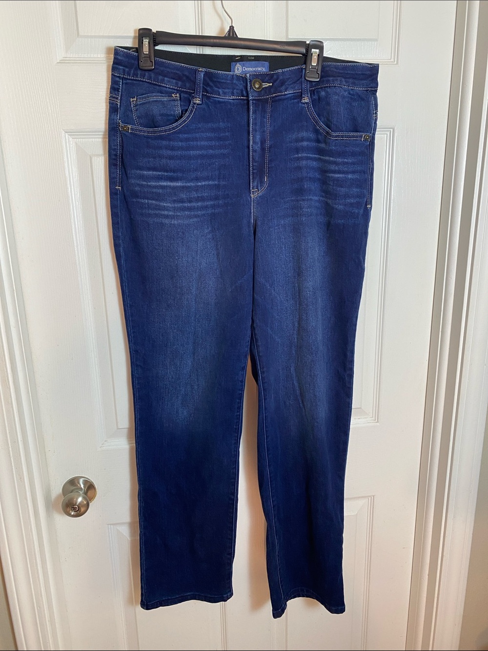 Democracy "Ab"solution® High-Rise Blue Denim Straight-Leg
Jeans Size 14